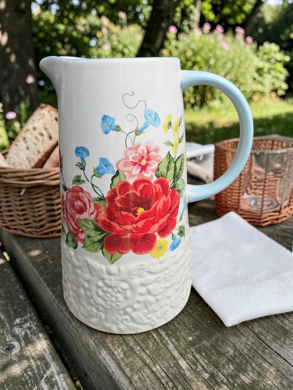 The Pioneer Woman Sweet Rose 2.1 Quart Stoneware Pitcher